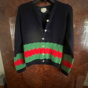 Gucci kids size 12 Navy and Green cardigan - fits Women’s size XS/Small